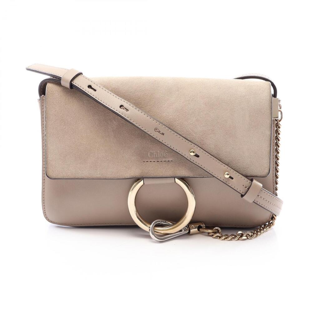 Chloe Faye shoulder bag leather suede beige
